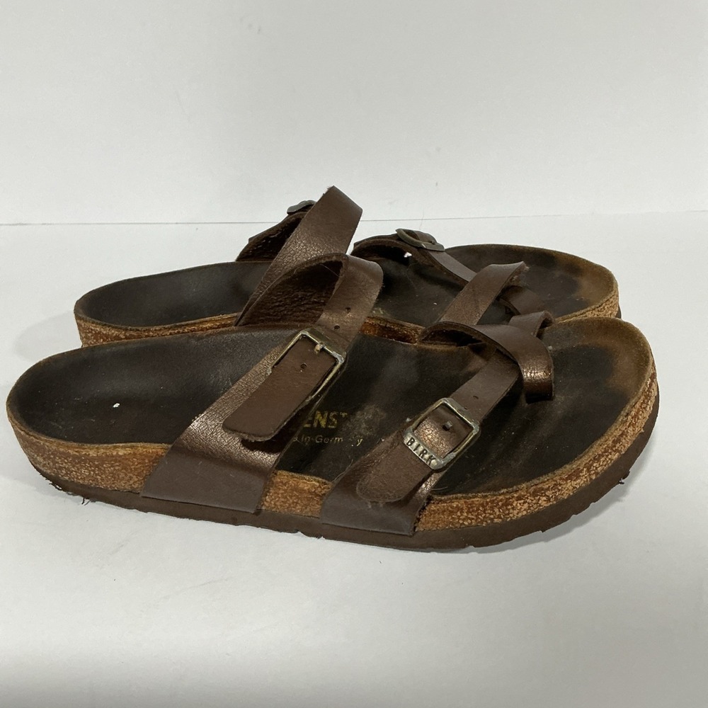 Birkenstock Mayari Leather Brown Birks Sandals Size 38 / 7.5